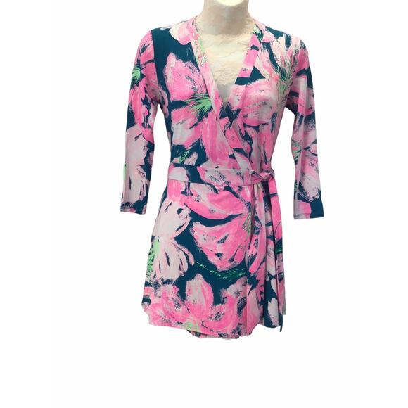 Lilly Pulitzer Karlie Wrap Romper Patch To Match Size XXS Long Sleeve NEW NWT - Picture 5 of 14
